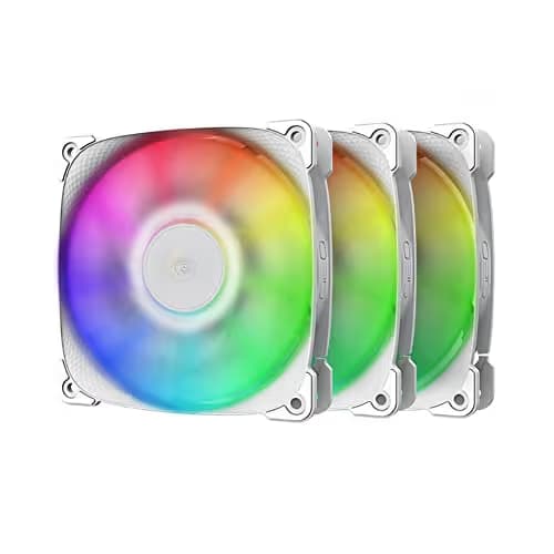 Geometric Future Squama 2501 120mm White Addressable RGB PWM 80.81 CFM 3-Pack main image