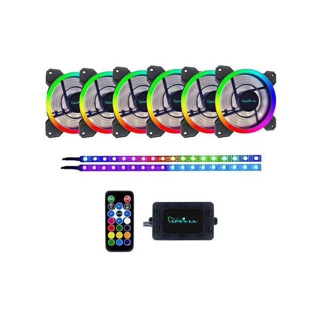 Apevia Spectra 120mm Black PWM RGB 6-Pack image