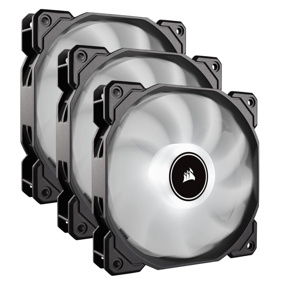 Corsair AF120 (2018) 120mm Black / White 52 CFM White LED 3-Pack main image