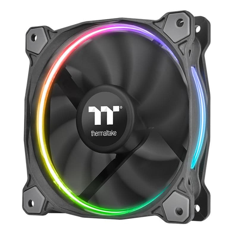 Thermaltake Riing 140mm RGB PWM 73.91 CFM Black 3-Pack image