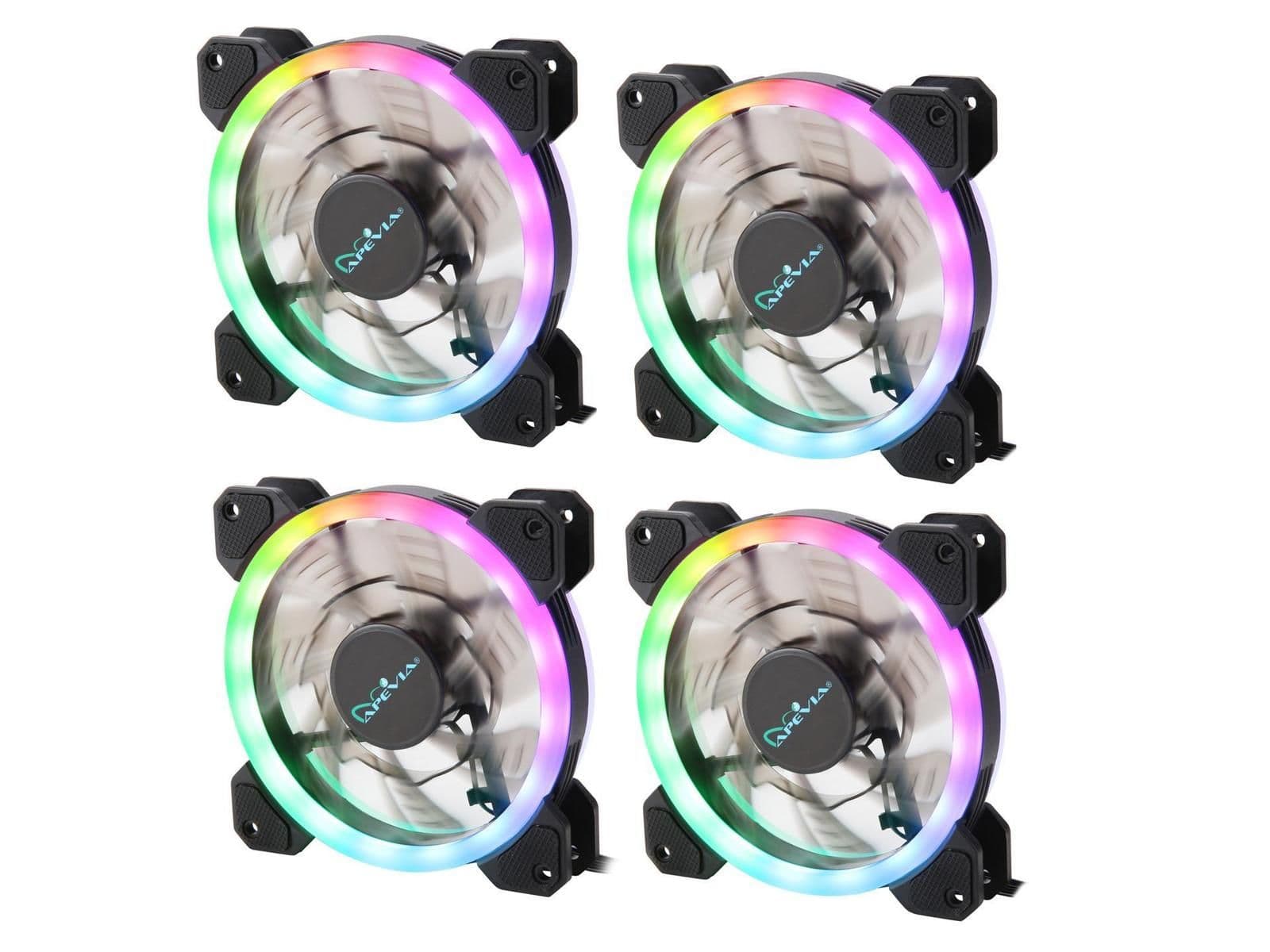 Apevia 412L-RGB 120mm Black RGB 4-Pack image