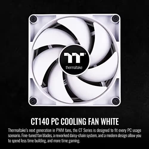 Thermaltake CT140 140mm White PWM 77.37 CFM 2-Pack image