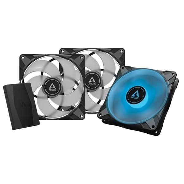 ARCTIC P PST 140mm Black / Transparent RGB PWM 68.9 CFM 3-Pack main image