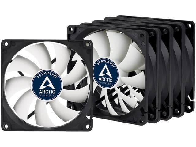 ARCTIC F9 92mm Black / White PST 43 CFM PWM 5-Pack image