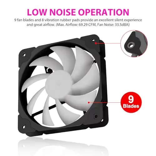 Vetroo SA-140 140mm Black 69.29 CFM PWM ARGB 3-Pack image