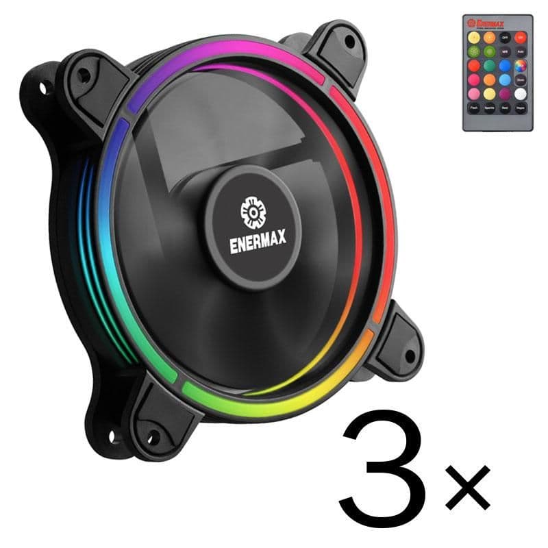 Enermax T.B. 120mm Black RGB PWM 47.53 CFM 3-Pack main image
