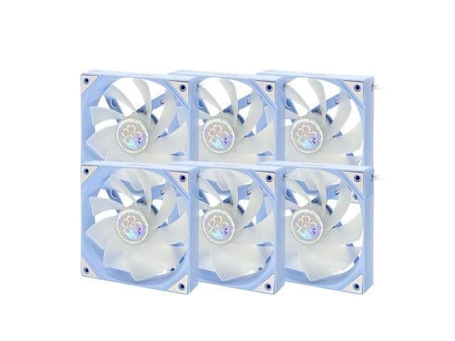 Yeston SAKURA 120mm Blue / White PWM Addressable RGB 79 CFM 6-Pack main image