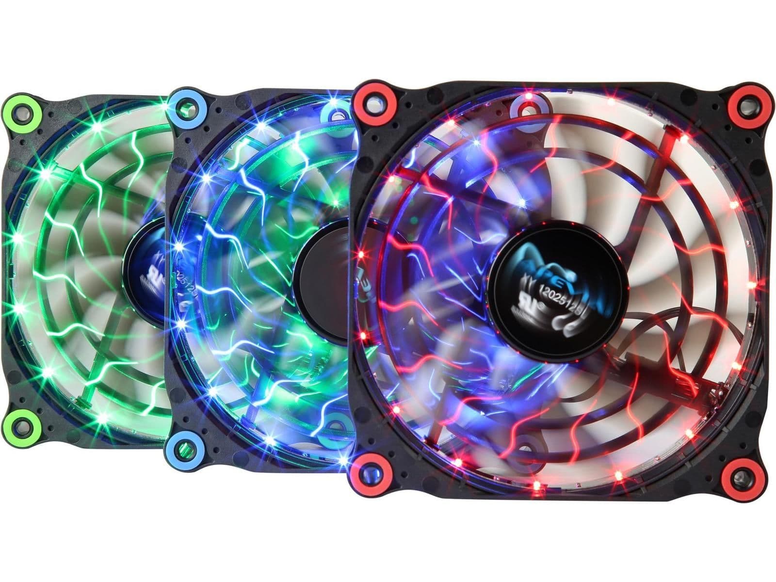 Apevia 312L-DMC 120mm Black / Multicolor Multicolor 57.67 CFM 3-Pack image