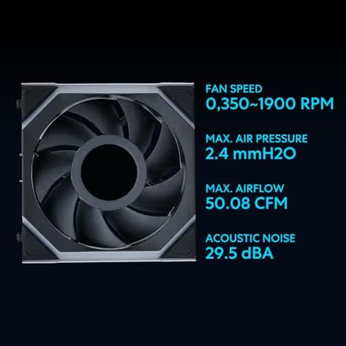 Lian Li UNI FAN SL 120mm Black Wireless LCD 50.08 CFM PWM Addressable RGB 3-Pack image