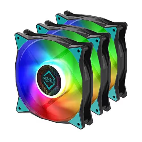 Iceberg Thermal IceGALE 120mm Black / Teal ARGB PWM 94 CFM 3-Pack image