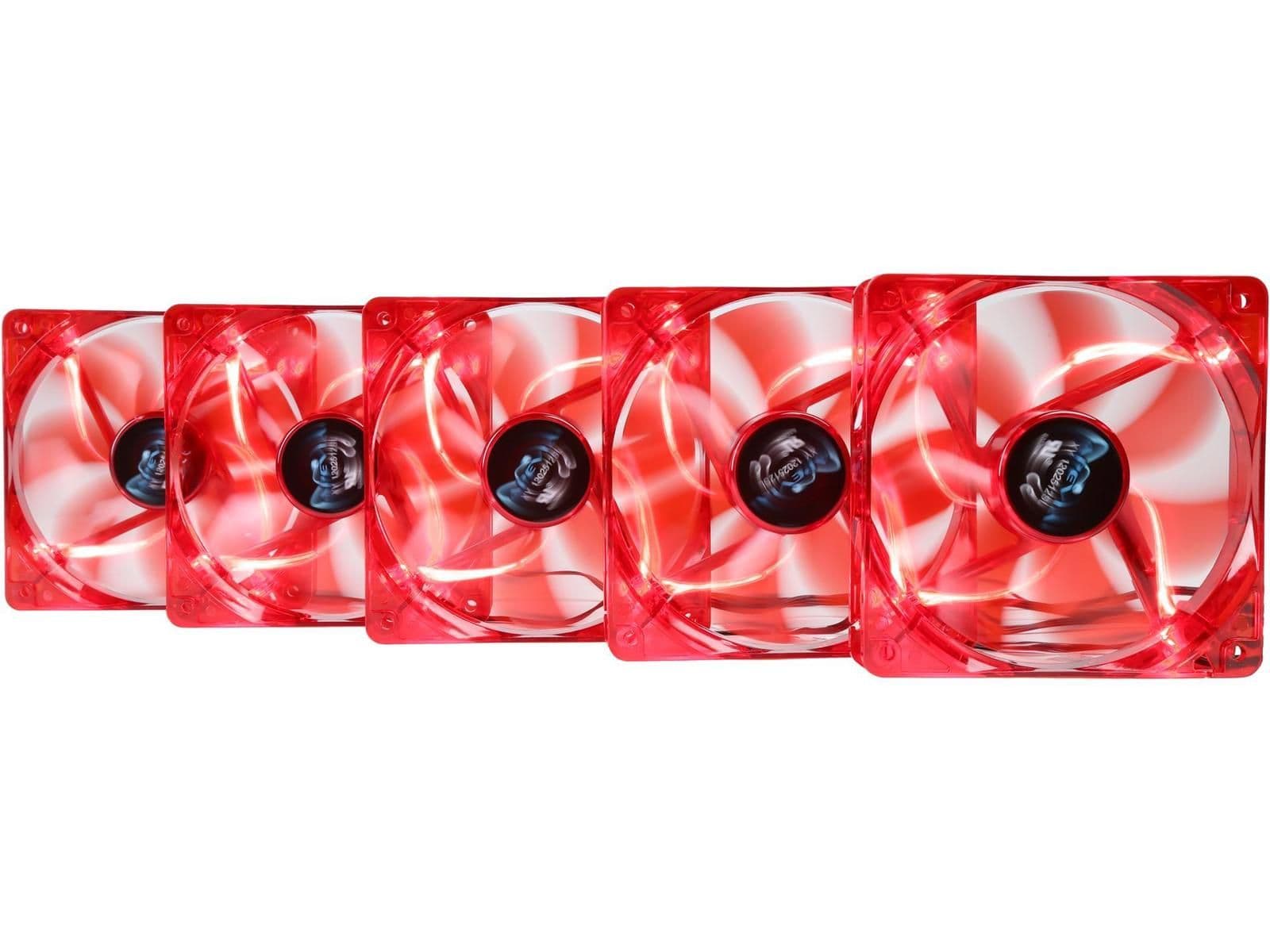 Apevia AF512L-RD 120mm Red 57.67 CFM 5-Pack image