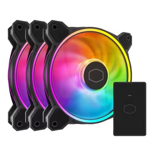 Cooler Master MasterFan MF120 Halo² 120mm Black PWM Addressable RGB 3-Pack image