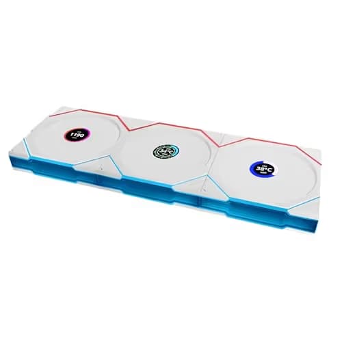 Lian Li UNI FAN TL LCD 120mm White PWM Reverse ARGB Wireless 3-Pack image
