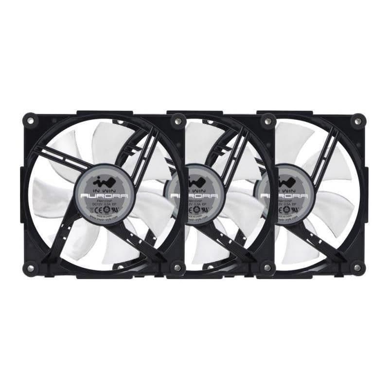 In Win AURORA 120mm RGB PWM 57.64 CFM Black / White 3-Pack image