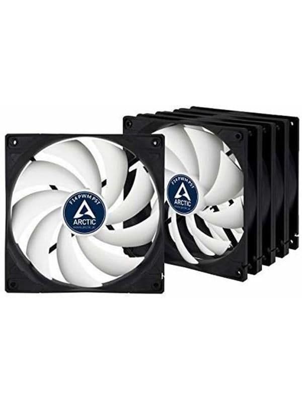 ARCTIC F14 PWM PST 74 CFM 140mm Black / White 5-Pack main image