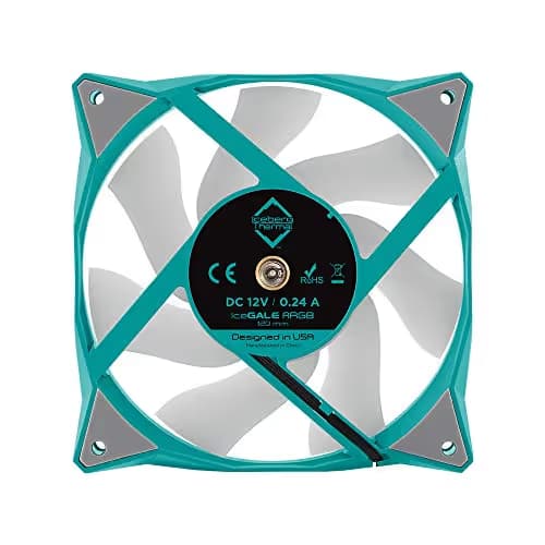 Iceberg Thermal IceGALE 120mm Teal / White ARGB PWM 94 CFM 3-Pack image