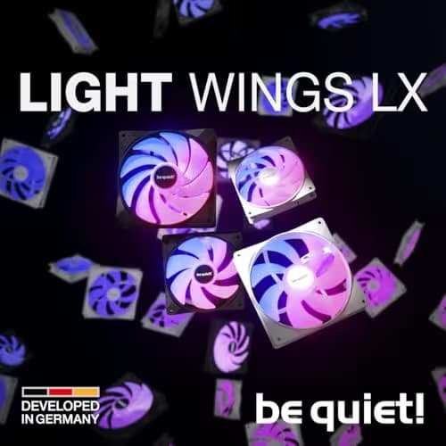 be quiet! Light Wings LX 140mm Black Addressable RGB PWM 75.5 CFM image