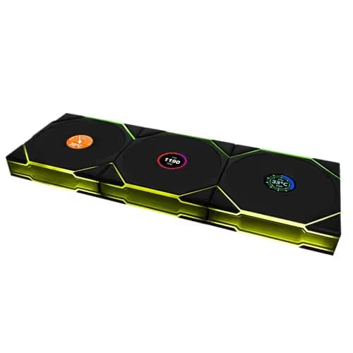 Lian Li UNI FAN TL LCD Wireless 120mm Black ARGB Reverse PWM  Wireless 3-Pack image