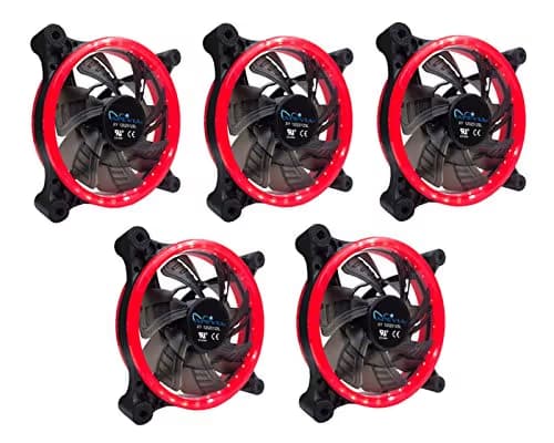 Apevia C 120mm Black / Red 57.67 CFM Red LED 5-Pack main image