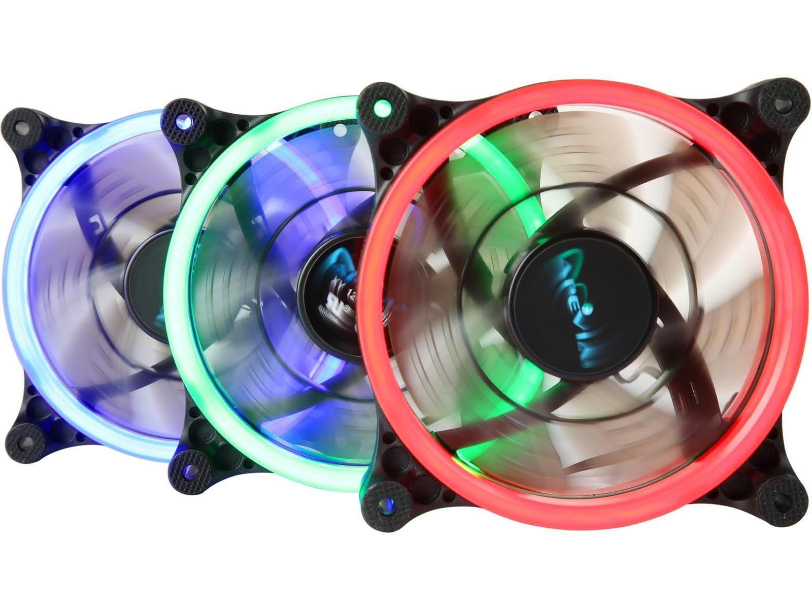 Apevia C 120mm Multicolor 57.67 CFM Black / Multicolor 3-Pack image