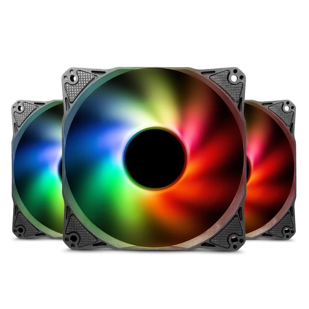 Anidees AI Prismatic 120mm Black RGB 39.7 CFM 3-Pack image