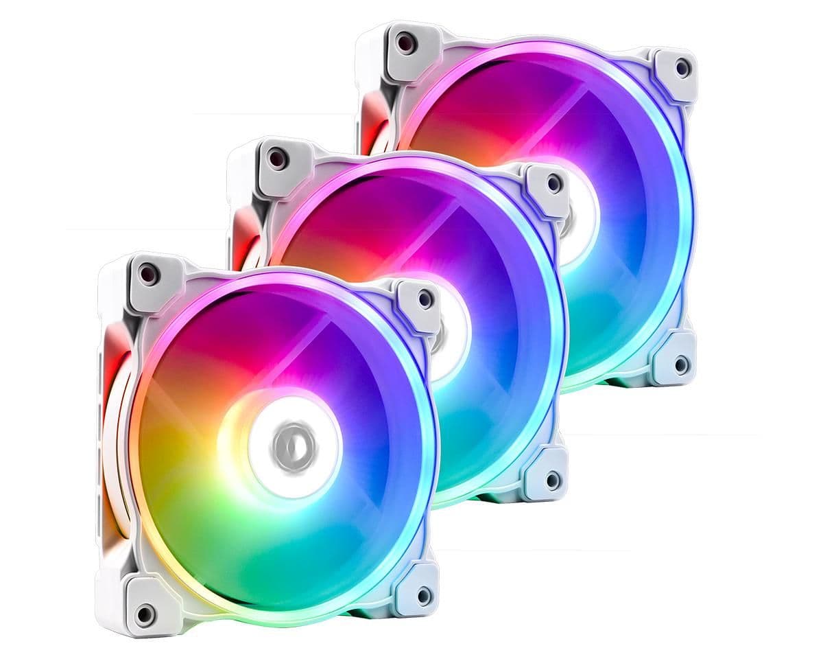 ID-COOLING ZF-12025-ARGB-TRIO-SNOW 120mm White PWM ARGB 3-Pack image