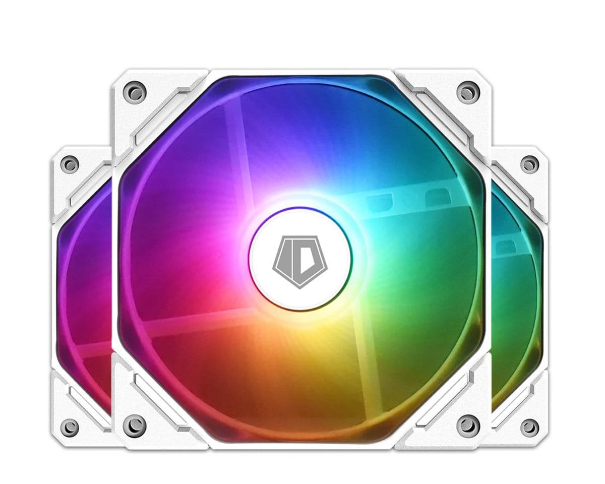 ID-COOLING TF-12025-ARGB-TRIO-SNOW 120mm White Addressable RGB PWM 68.2 CFM 3-Pack main image