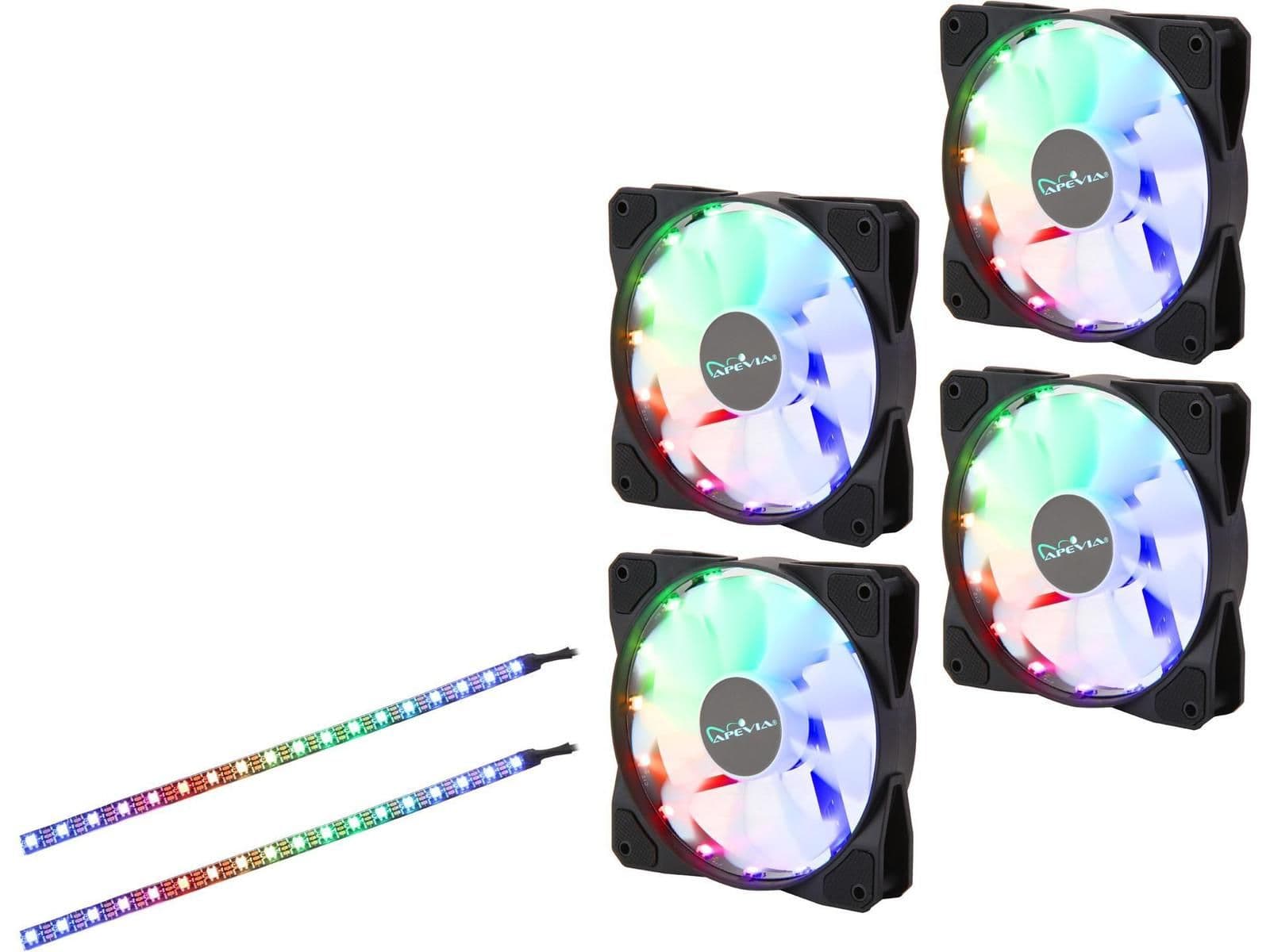 Apevia FrostBlade 120mm Black RGB 57.67 CFM 4-Pack main image