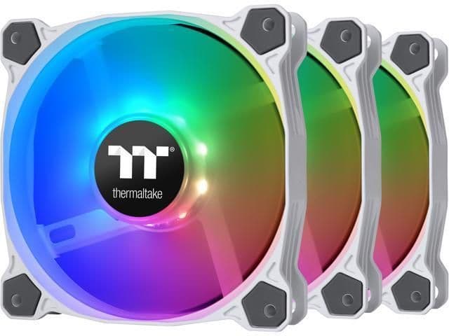 Thermaltake Pure ARGB Sync TT Premium Edition 120mm White / Gray Addressable RGB PWM 56.45 CFM 3-Pack image