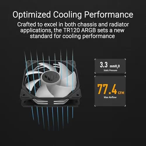Asus TUF Gaming TR120 120mm Black ARGB PWM 77.4 CFM 3-Pack image