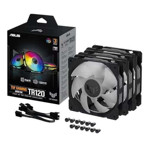 Asus TUF Gaming TR120 120mm Black ARGB PWM 77.4 CFM 3-Pack image