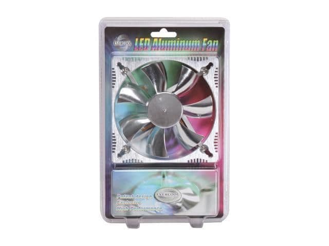 Evercool FAN-ALED12025B2 120mm Silver Blue LED 79.2 CFM 1-Pack main image