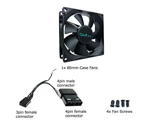 Apevia CF4S-BK 80mm Black 25.64 CFM image
