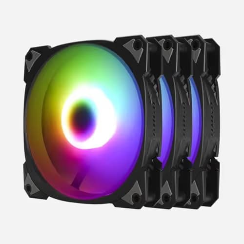 In Win Neptune AN120 120mm Black / White PWM Addressable RGB 60.1 CFM 3-Pack image