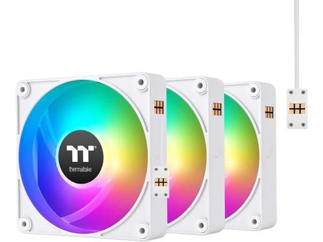 Thermaltake CT140 EX 140mm White ARGB Sync PWM Addressable RGB 90.3 CFM 3-Pack image