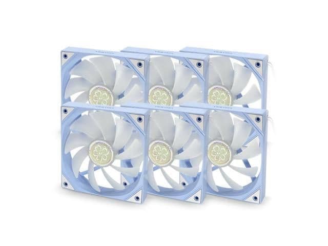 Yeston SAKURA 120mm Blue / White Addressable RGB PWM 79 CFM 6-Pack image