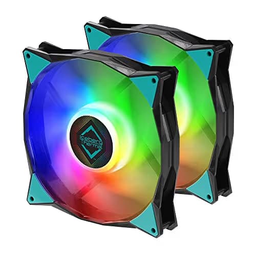 Iceberg Thermal IceGALE 140mm Black / Teal ARGB PWM 96 CFM 2-Pack main image