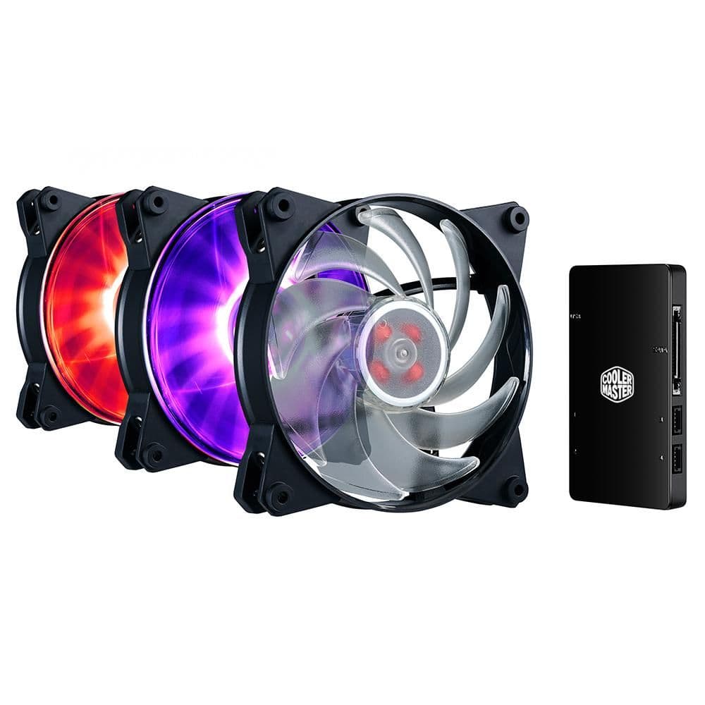 Cooler Master MasterFan Pro Air Balance 120mm Black PWM RGB 3-Pack image
