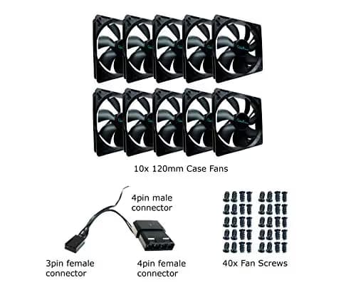 Apevia 12S 120mm Black 57.67 CFM 10-Pack image