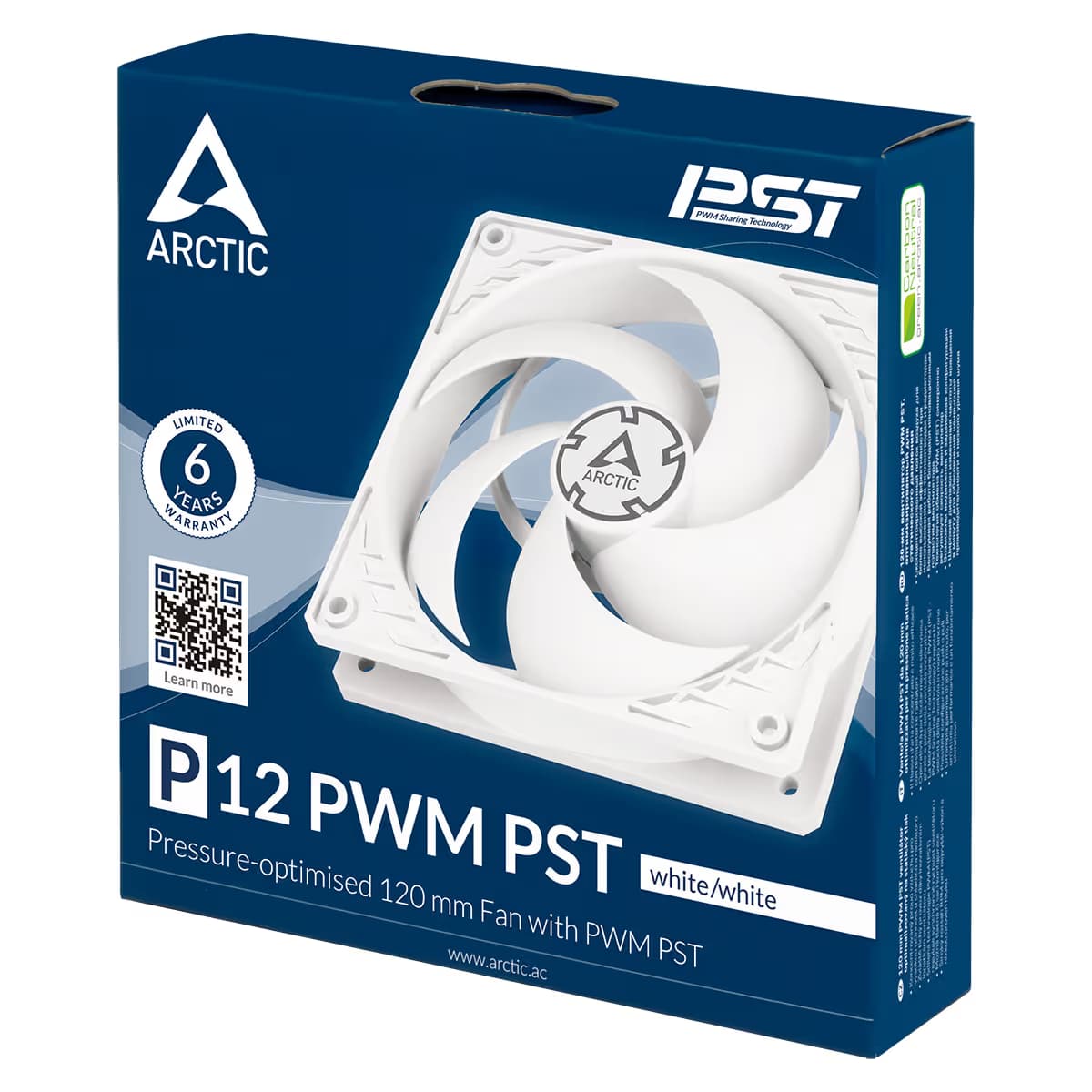 ARCTIC P12 PST 120mm White / Transparent PWM image