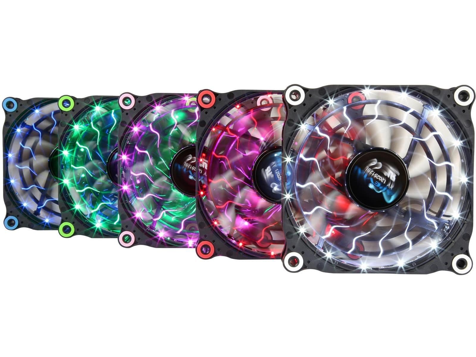 Apevia 512L-DMC 120mm Black / Multicolor Multicolor 57.67 CFM 5-Pack image