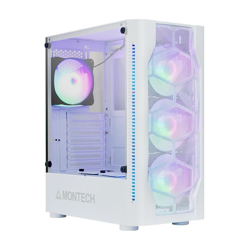 Montech X1 ATX Mid Tower White Tempered Glass Side Panel image