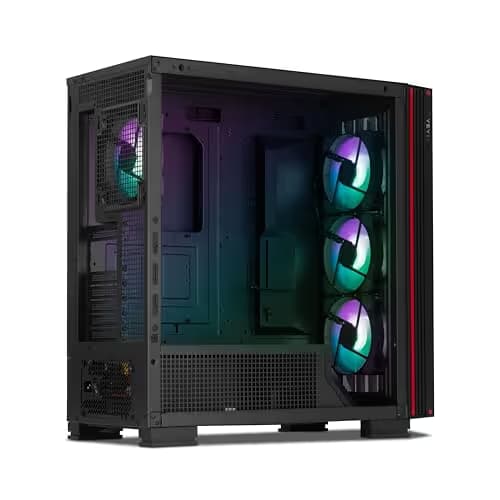 YEYIAN Mirage X ATX Full Tower Black with Tempered Glass Side Panel, USB 3.2 Gen 2x2 Type-C USB 3.2 Gen 1 Type-A, Dimensions 517 x 235 x 497 image