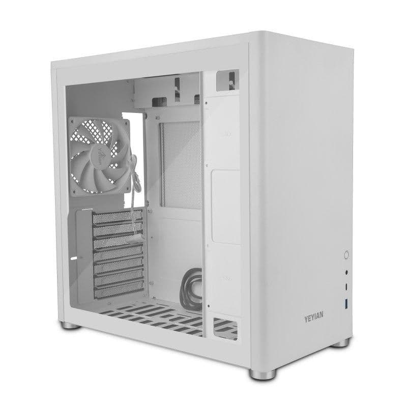 YEYIAN Hussar Plus ATX Mid Tower White with Tempered Glass Side Panel and USB 3.2 Gen 1 Type-A image