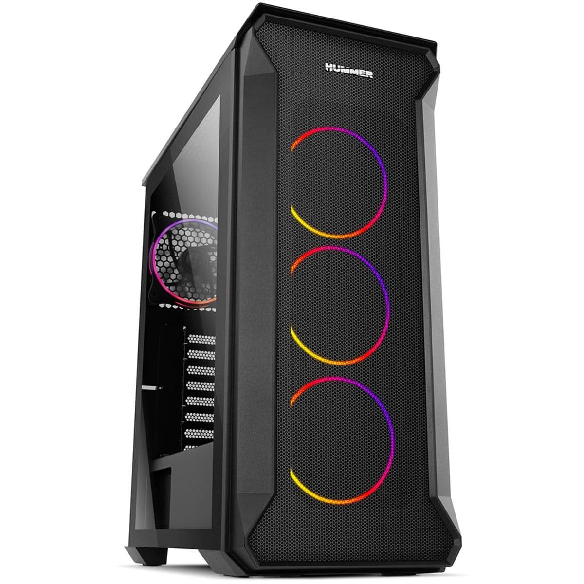 NOX Hummer Quantum ATX Mid Tower Black Tempered Glass main image