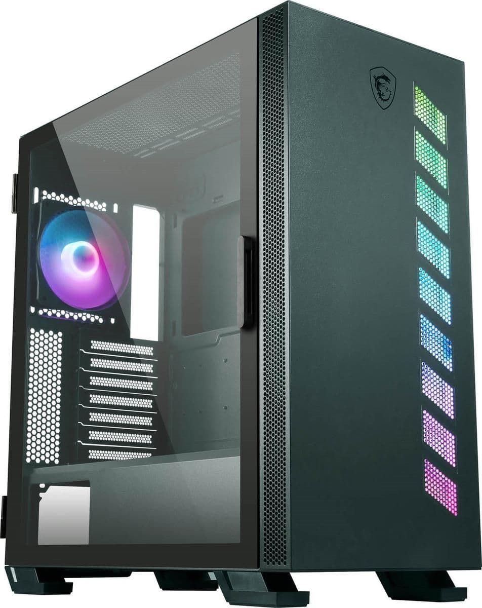 MSI MAG VAMPIRIC 300R ATX Mid Tower MIDNIGHT GREEN Tempered Glass Side Panel image