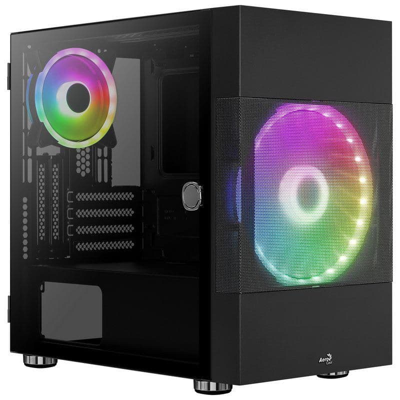 Aerocool Atomic V1 MicroATX Mini Tower Black Tempered Glass Side Panel image