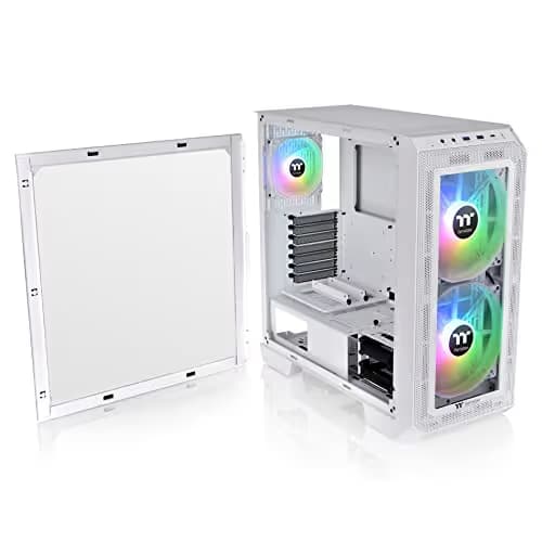 Thermaltake View 300 MX Snow ATX Mid Tower White Tempered Glass ARGB image