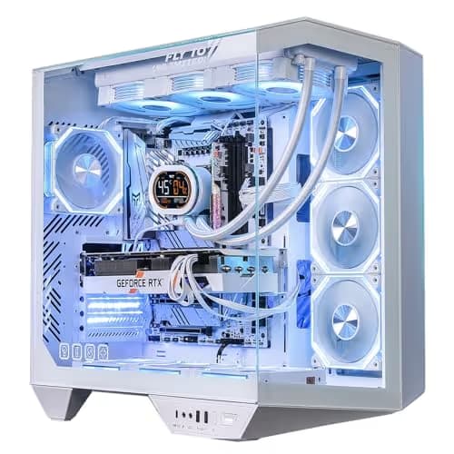 darkFlash DY470 ATX Mid Tower White with Tempered Glass Side Panel (4 PWM ARGB Fans) main image