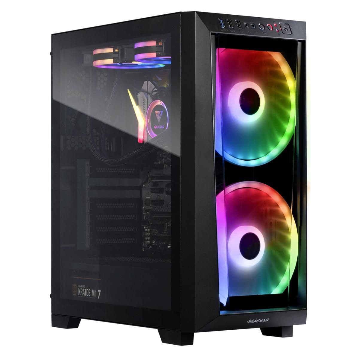 GAMDIAS APOLLO M2 ELITE ATX Mid Tower Black with Tempered Glass Side Panel and USB 3.2 Gen 1 Type-A, USB 2.0 Type-A Front Panel main image
